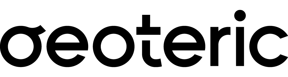 Geoteric logo in bold black lowercase letters.