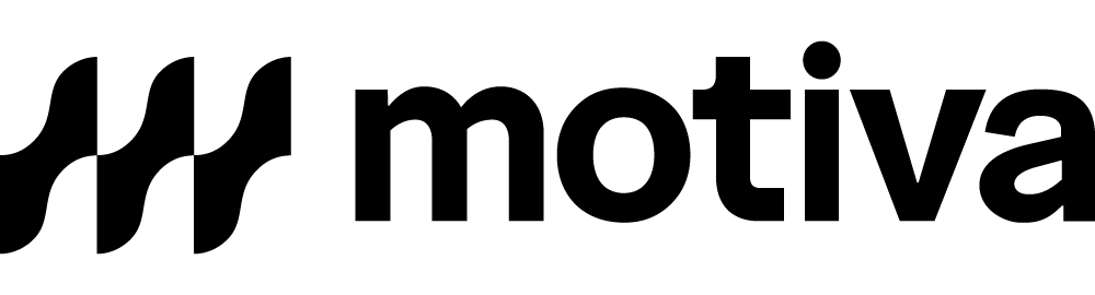 Motiva logo: three curved black marks beside the bold word 'motive'.